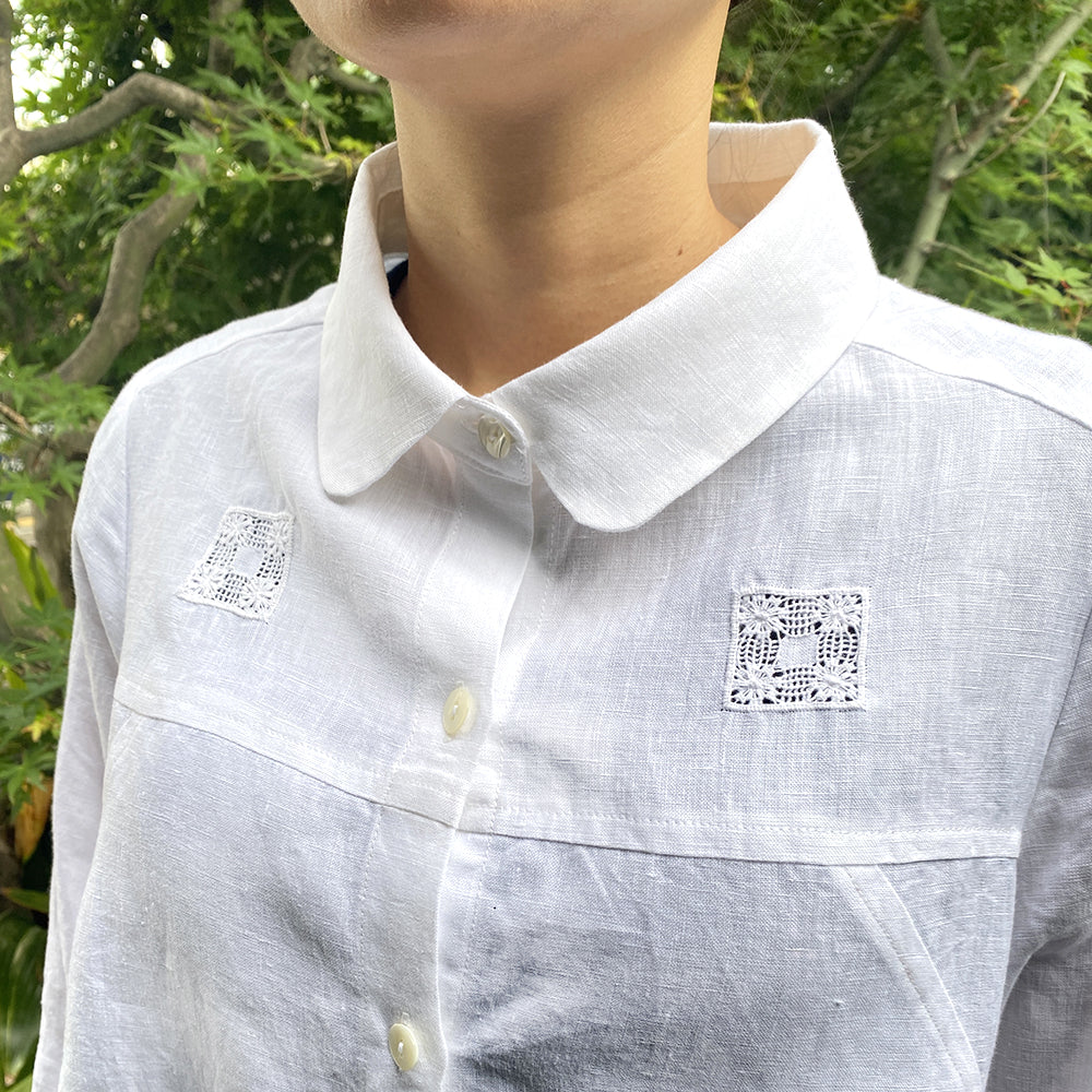 手刺繍リネンブラウス ドロンワーク – Zenma