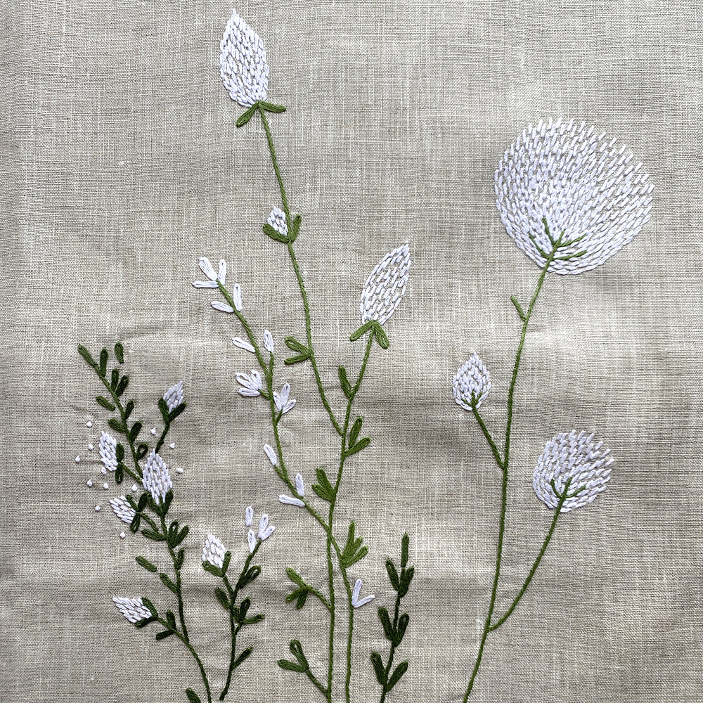 手刺繍リネン クッションカバー わたぼうし – Zenma