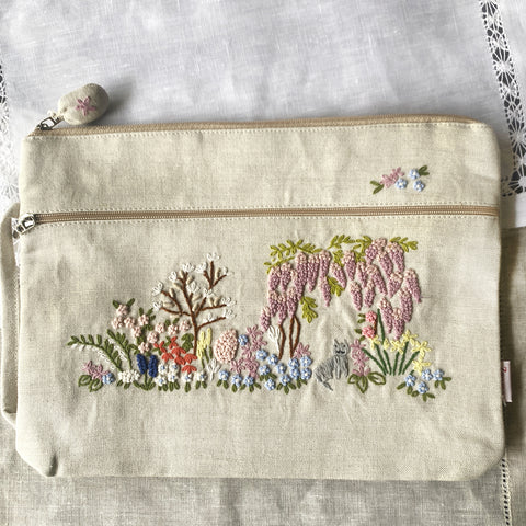 outlet    サイドハンドルポーチ　春ガーデン