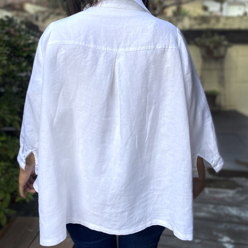 手刺繍リネンブラウス ドロンワーク – Zenma