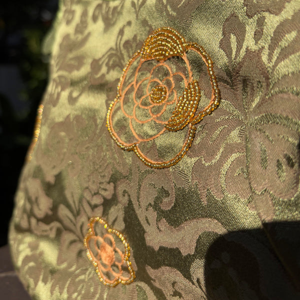 ビーズ刺しゅうバッグ　カメリア