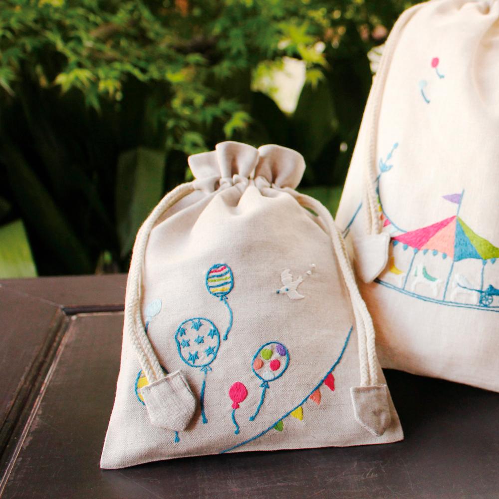 専用★リネン 総刺繍 絹紐 巾着バッグ 和想庵＋和装ブラ＋マミロンクロス 専用☆リネン 総刺繍 絹紐 巾着バッグ 和想庵＋和装ブラ＋
